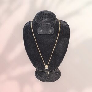 Gold Tone Heart Cutout Pendant Necklace Adjustable Chain New Without Tags